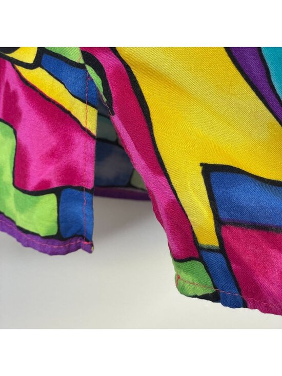 Vintage 80s Top Womens XLarge Art To Wear Bold Statement City Chic Graffiti - Picture 8 of 13